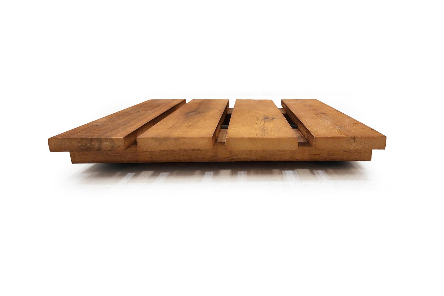 PFLANZENROLLER Eckig Akazienholz 30x30 cm, Braun - Braun, Holz (4.5cm) - dasmöbelwerk