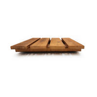 PFLANZENROLLER Eckig Akazienholz 30x30 cm, Braun - Braun, Holz (4.5cm) - dasmöbelwerk