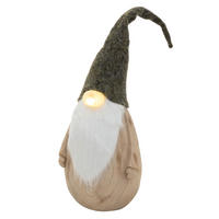 LED-WEIHNACHTSWICHTEL-FIGUR mit Leuchtender Nase Weihnachtsdeko Innen Batteriebetrieben Höhenverstellbar 66-88 cm - Multicolor, Stein (28/88/24cm) - ECD-Germany