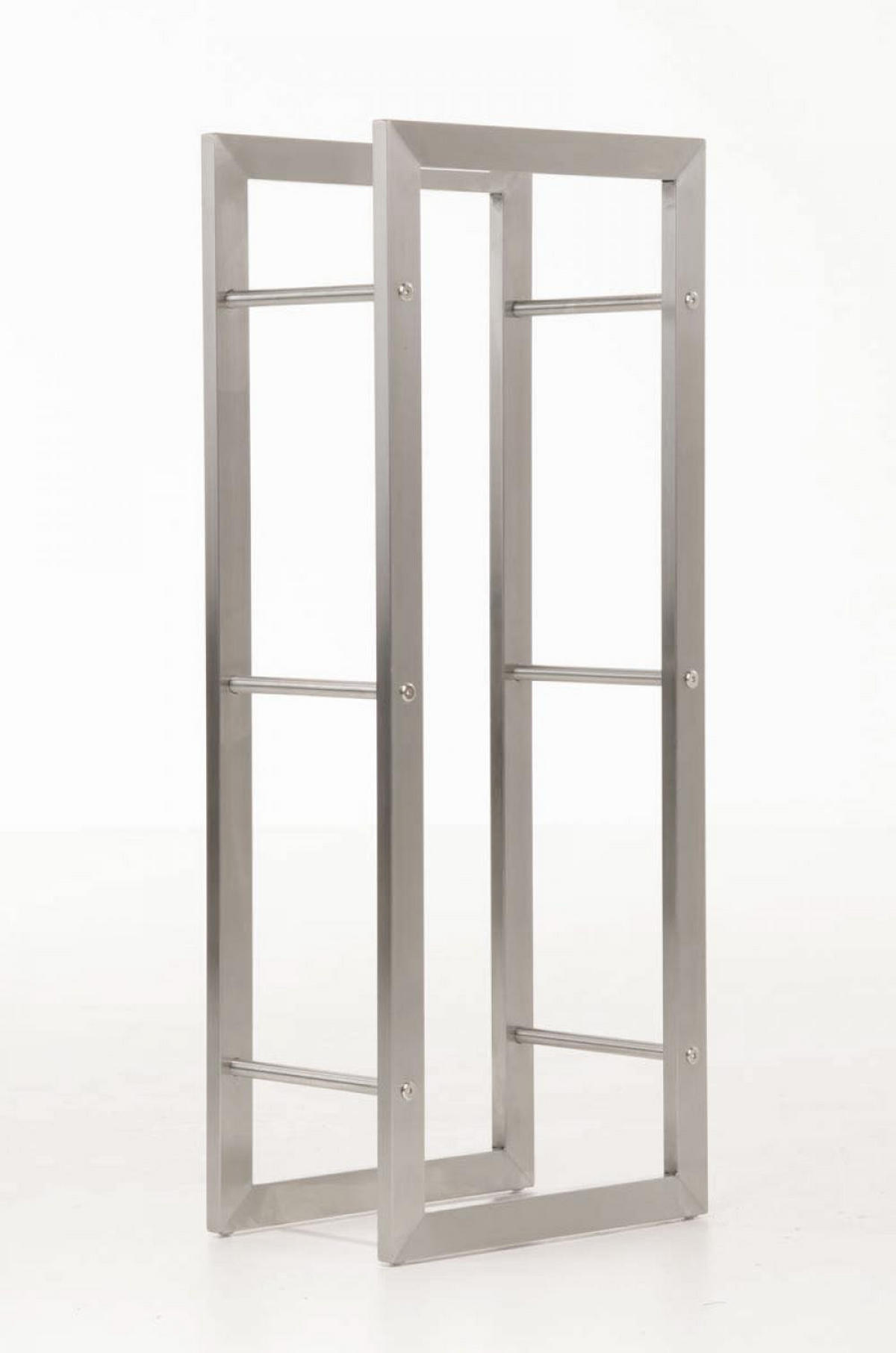 KAMINHOLZREGAL 60/25/100 cm Metall edelstahl - Edelstahlfarben, Metall (60/100/25cm) - CLP