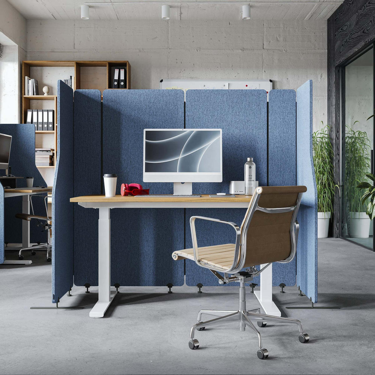 AKUSTIKSCHUTZWAND SADIE - Blau, Metall (280/145/2cm) - Jan Nowak