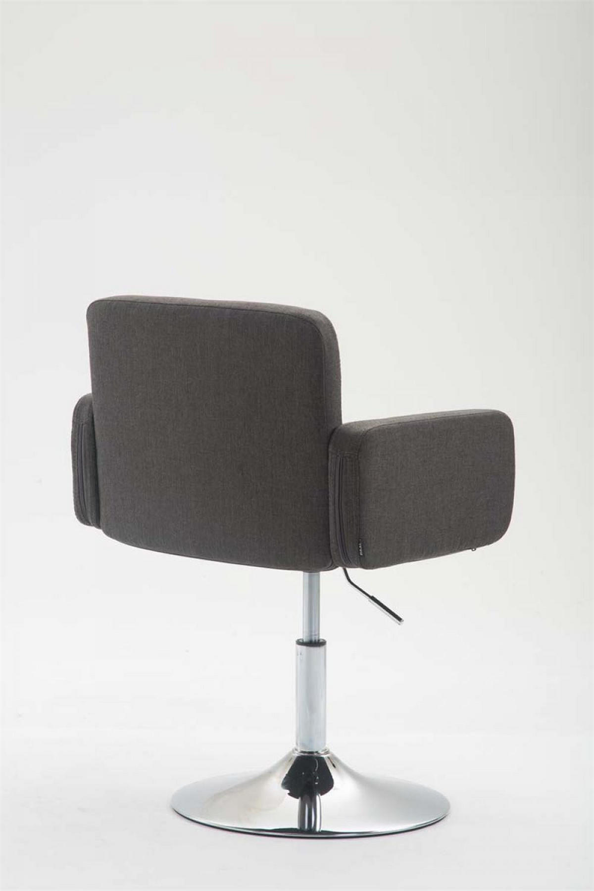DREHSTUHL Stoff dunkelgrau - Chromfarben/Dunkelgrau, Textil/Metall (58/80/48cm) - CLP