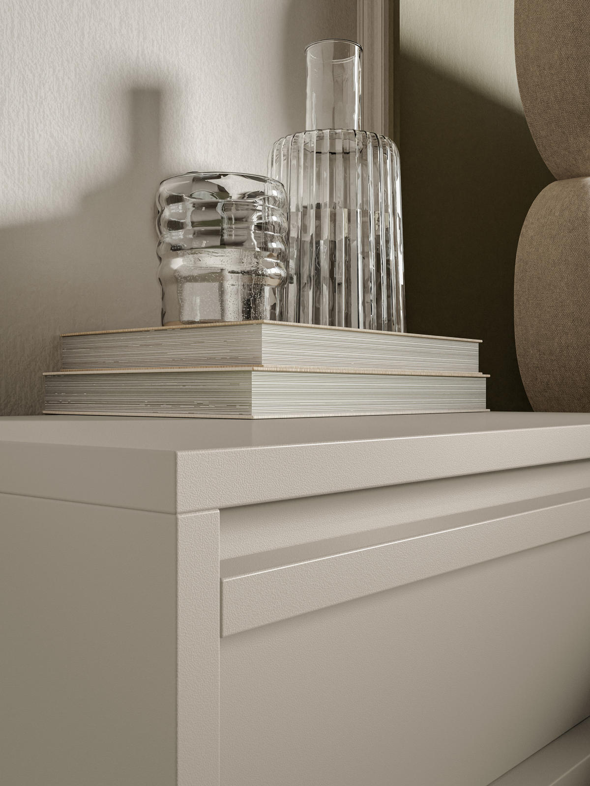 NACHTISCH Evo Greige, 50 cm - Taupe, Holzwerkstoff (50/17/34cm) - Selsey