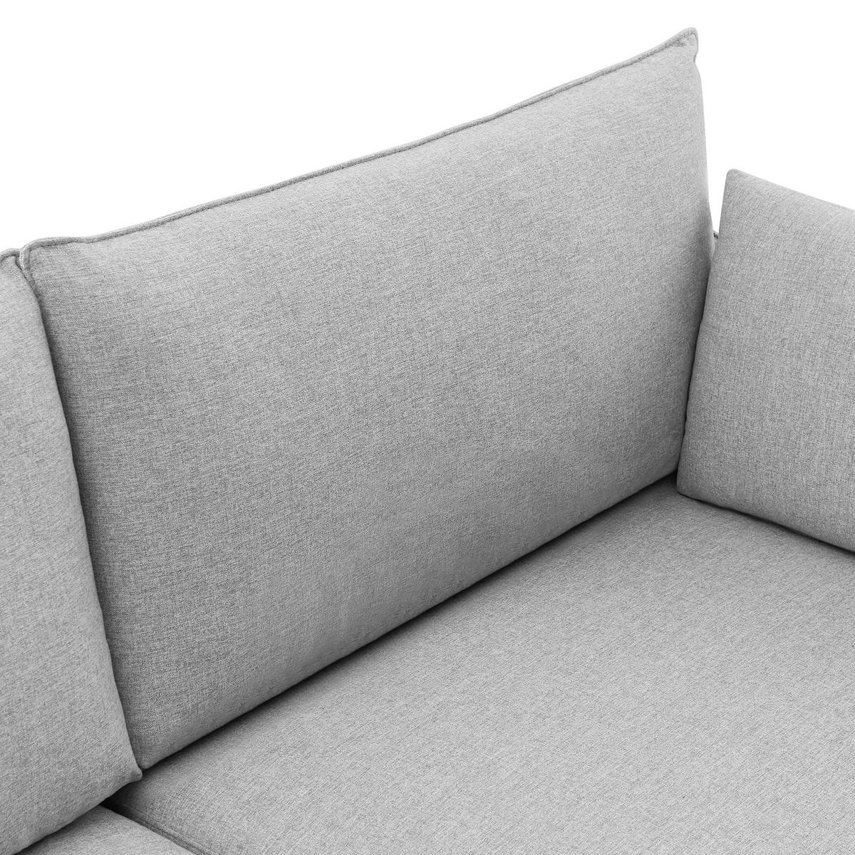 2-SITZER-SOFA Sasha industrielles aus hellgrauem Stoff - Hellgrau/Schwarz, Holzwerkstoff/Textil (173/86/85cm) - Sicaan