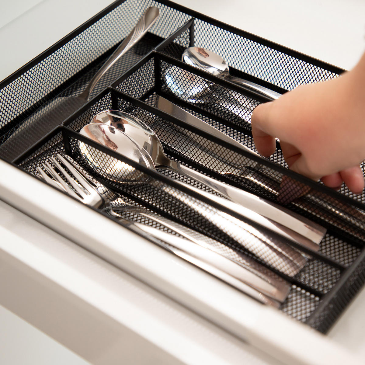 BESTECKKASTEN - Silberfarben, Metall (23.5/5.1/31.7cm) - Relaxdays