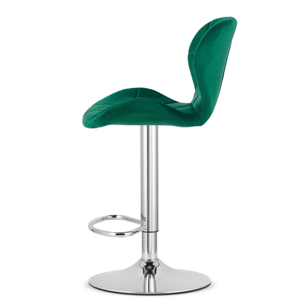 BARHOCKER 2-er Set WEST grüner Sitz, Chrombasis - Grün, Textil (46/111/48.5cm) - Valora
