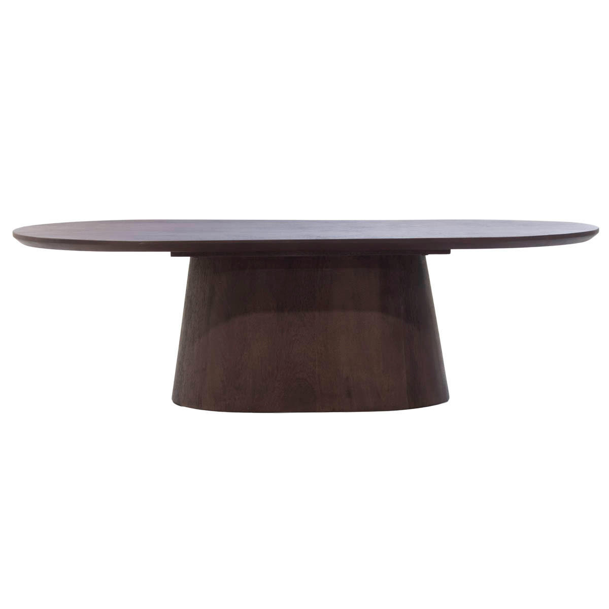 COUCHTISCH Oval Dunkelbraun Holz 130x60x35cm - Dunkelbraun, Holz (130/65/38cm) - Giga Meubel