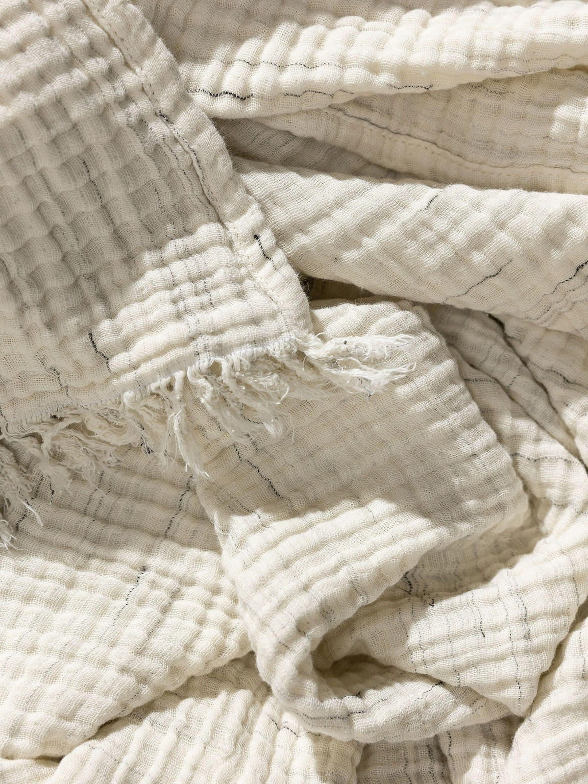 BAUMWOLLDECKE Jona Cream 140x200 cm - Creme, Textil (140/200cm) - benuta Pure