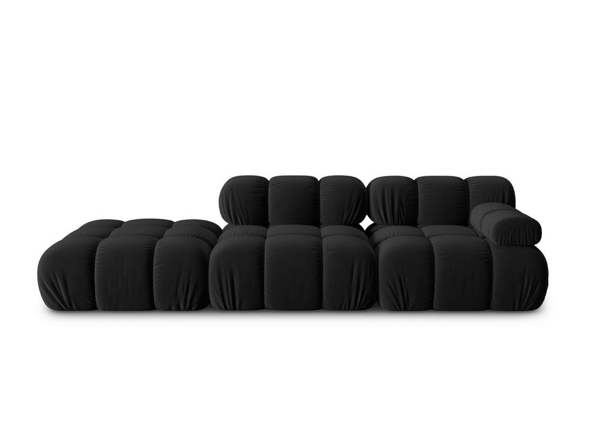 MODULARES-SOFA links Bellis aus Samt schwarz 4 Sitzplätze - Schwarz, Textil (94/63/282cm) - Micadoni