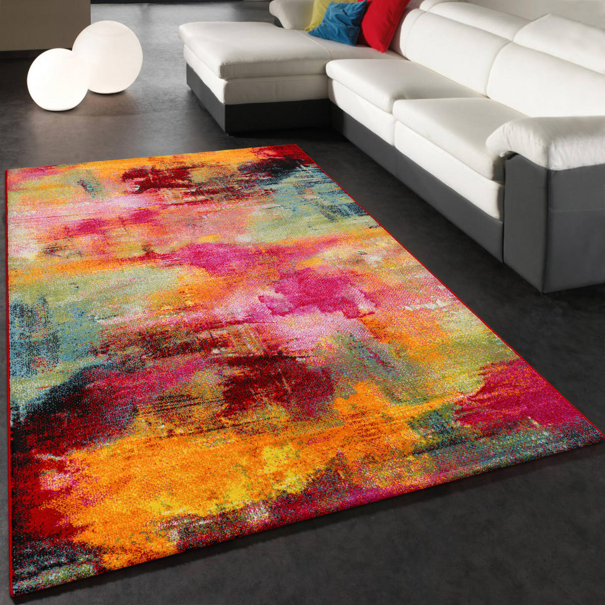 KURZFLORTEPPICH, abstrakt, aus Polypropylen, Florhöhe 12 mm, Mehrfarbig, 160 x 230 cm - Multicolor, Textil (160/230cm) - KADIMA DESIGN