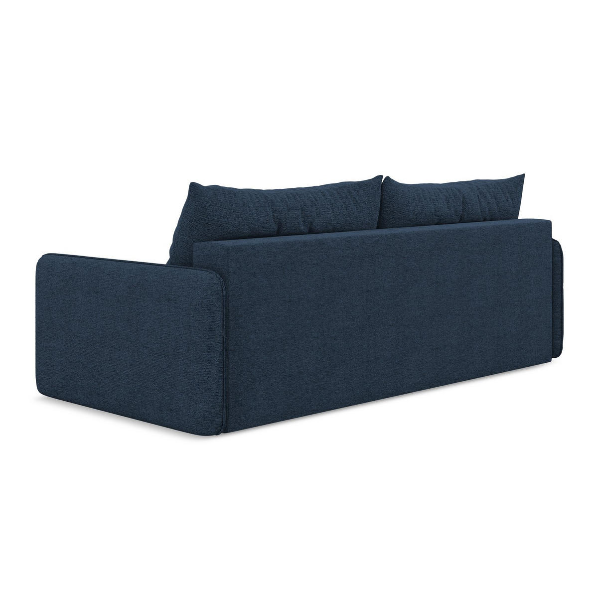 3-SITZER SOFA mit Schlaffunktion Chenille Stoff Blau - Blau/Schwarz, Kunststoff/Textil (216/86/105cm) - LaMiaSofa
