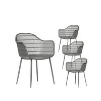 GARTENSTUHL Soren Grau 62 cm x 85 cm 4er-Set - Grau, Kunststoff (62/85/55cm) - Klast Home