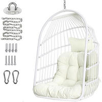 HÄNGESESSEL Korb Rattan Weiß mit Aufhängeset - Weiß, Kunststoff (73/1.5/108cm)
