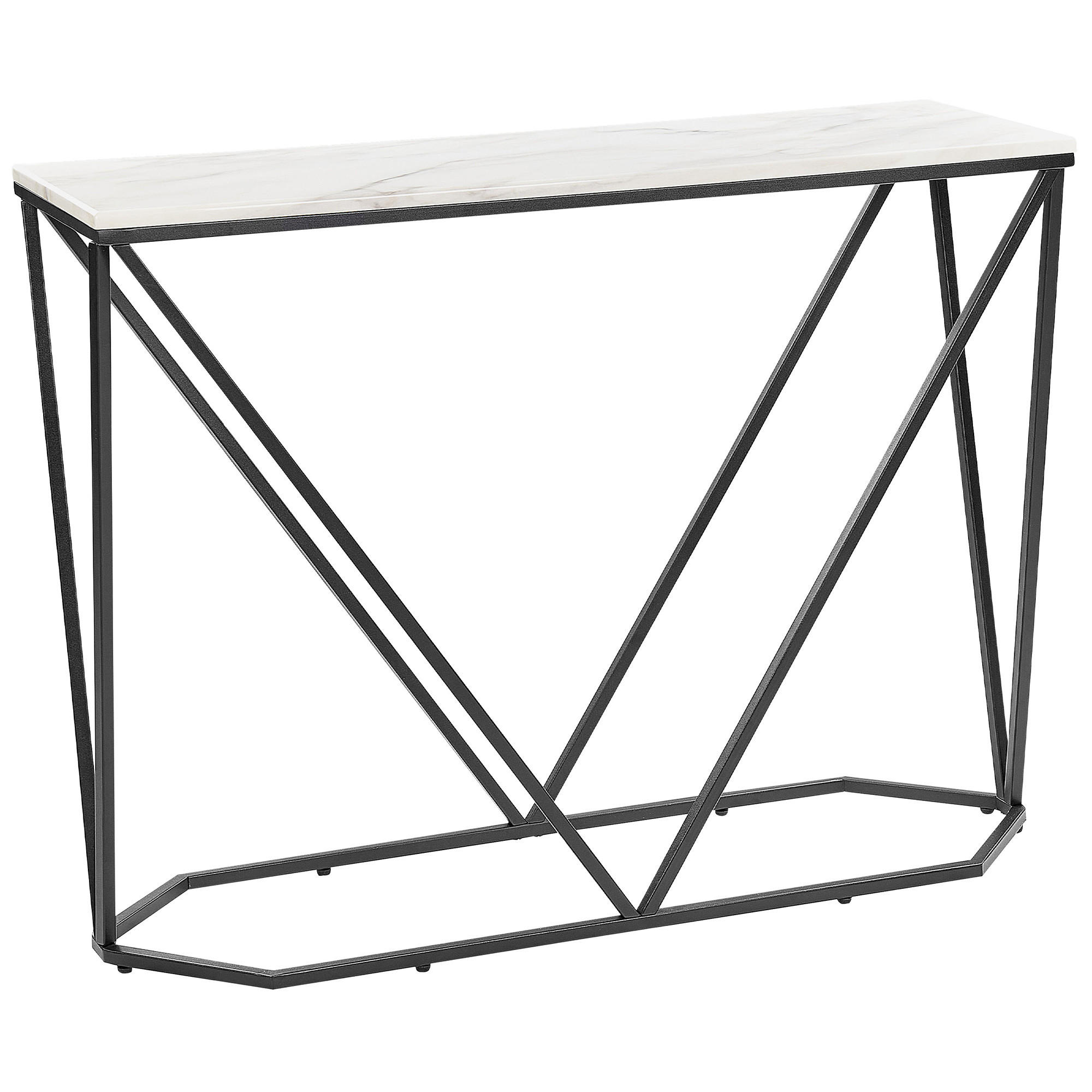 KONSOLENTISCH Marmoroptik weiß/schwarz Hazen - Schwarz/Weiß, Holzwerkstoff (30/100/75cm) - Beliani