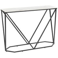 KONSOLENTISCH Marmoroptik weiß/schwarz Hazen - Schwarz/Weiß, Holzwerkstoff (30/100/75cm) - Beliani