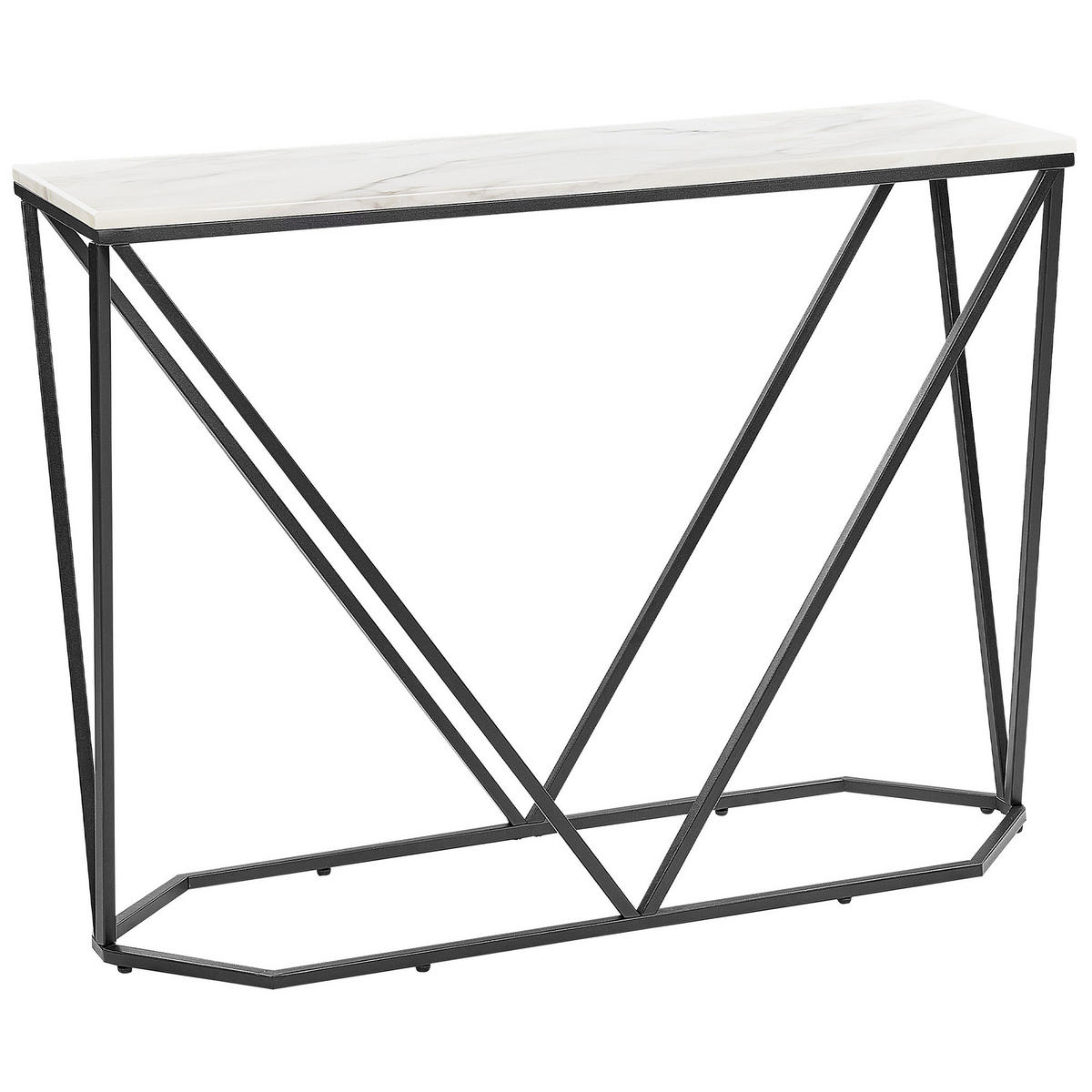 KONSOLENTISCH Marmoroptik weiß/schwarz Hazen - Schwarz/Weiß, Holzwerkstoff (30/100/75cm) - Beliani