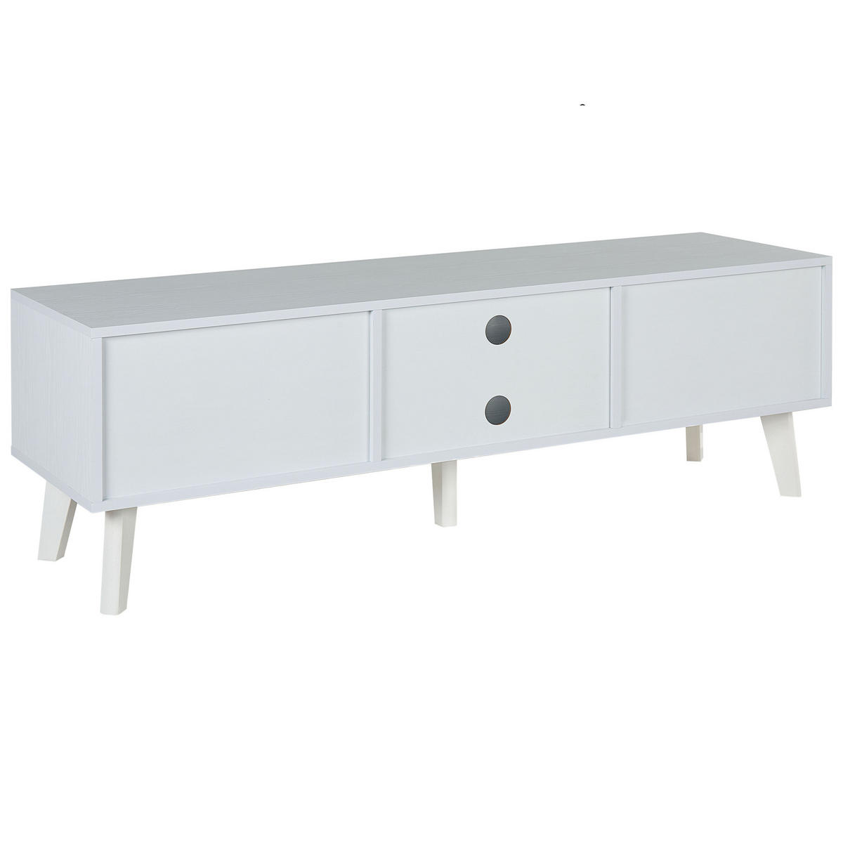TV-MÖBEL Weiß, Beige PARTON 39/140/45 cm - Weiß, Holzwerkstoff (140/45/39cm) - Beliani