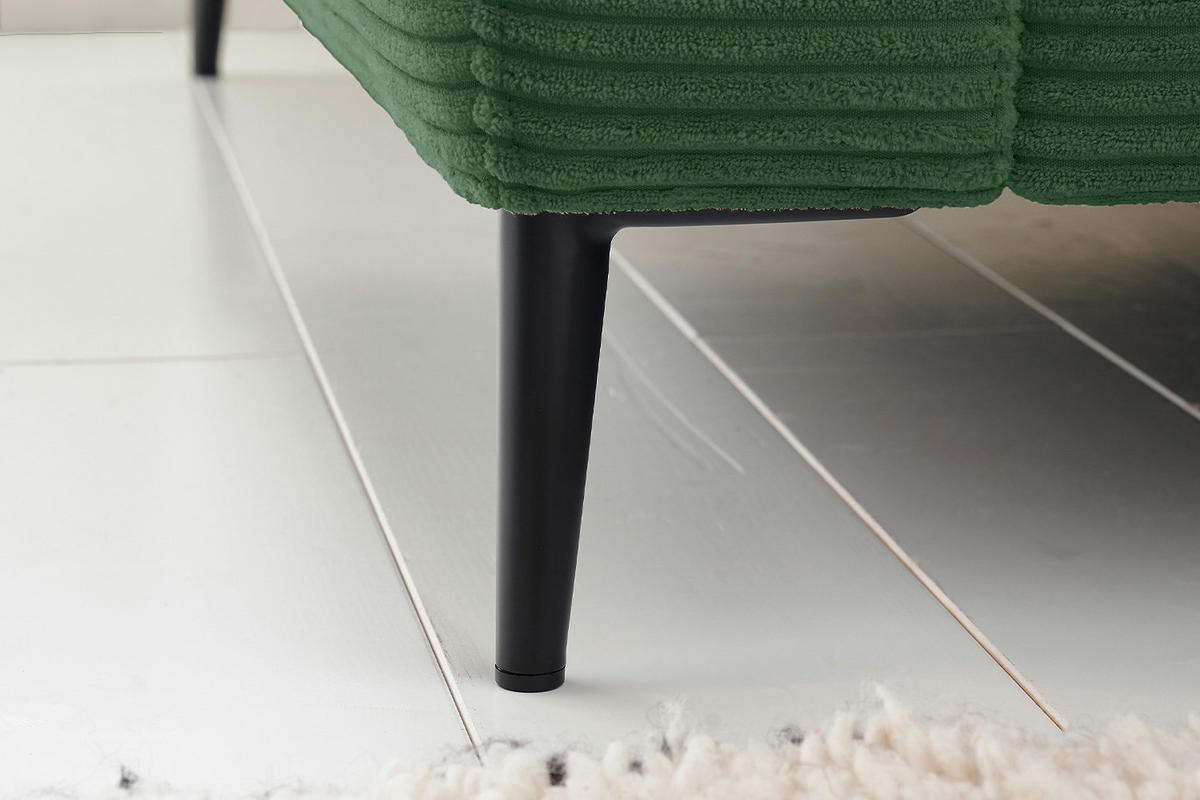 ECKSOFA CARA Smaragdgrün Cord - Smaragdgrün/Dunkelgrün, Textil/Metall (272/190cm) - KAWOLA