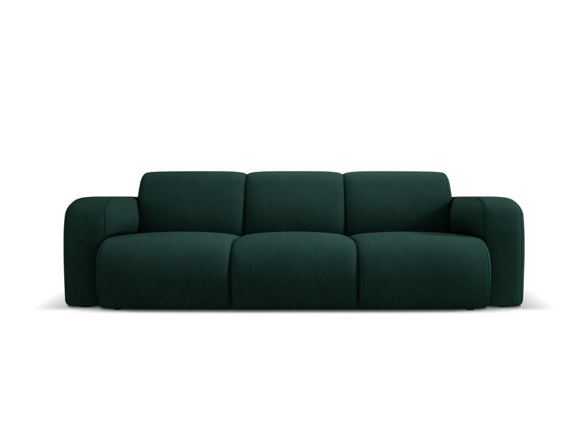 SOFA Molino aus strukturiertem Stoff flaschengrün 3 Sitzplätze - Dunkelgrün, Textil (95/72/235cm) - Micadoni