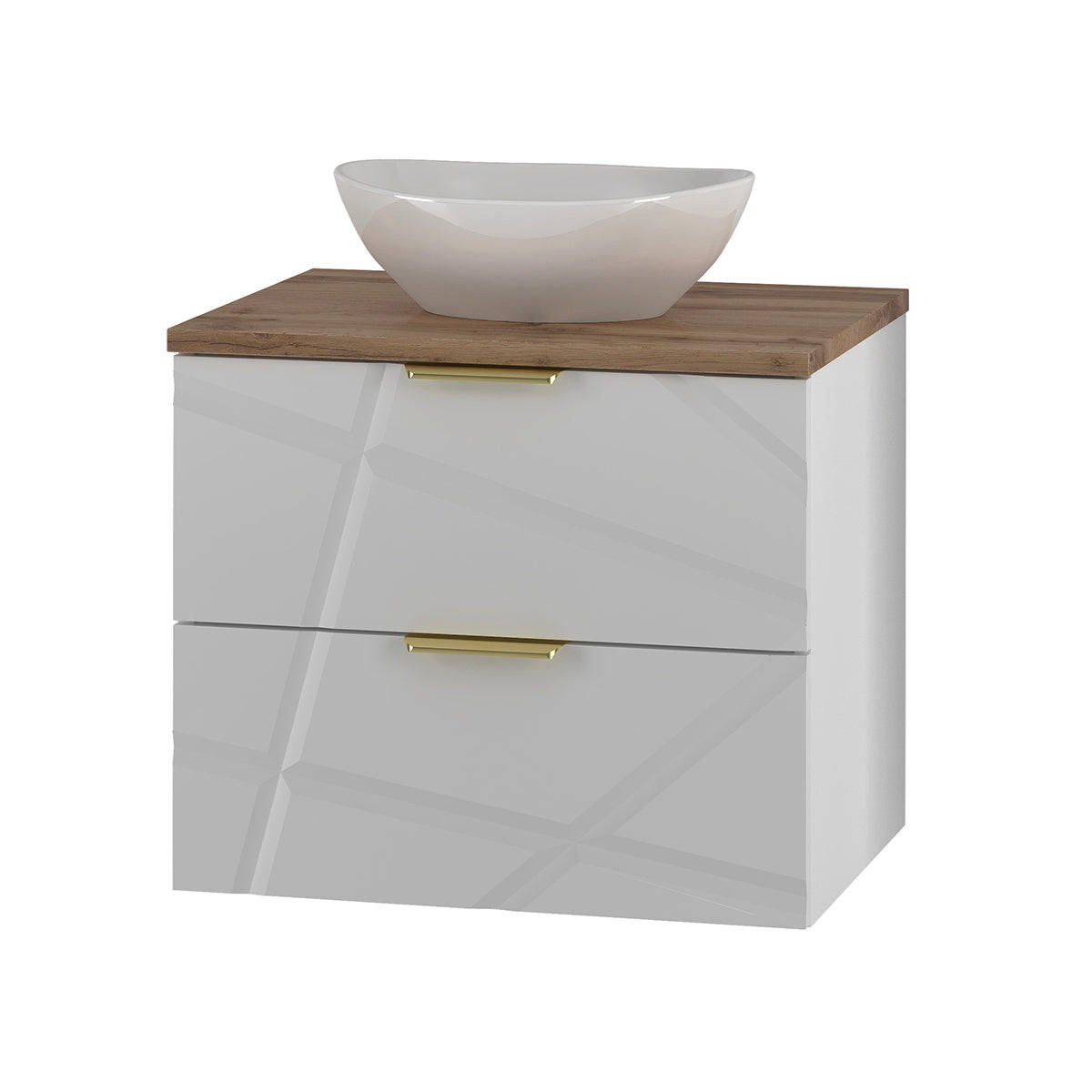 WASCHTISCH 60.6cm Aurora Weiß - Weiß, Holzwerkstoff (60.6/52.2/46.5cm) - Petits-meubles