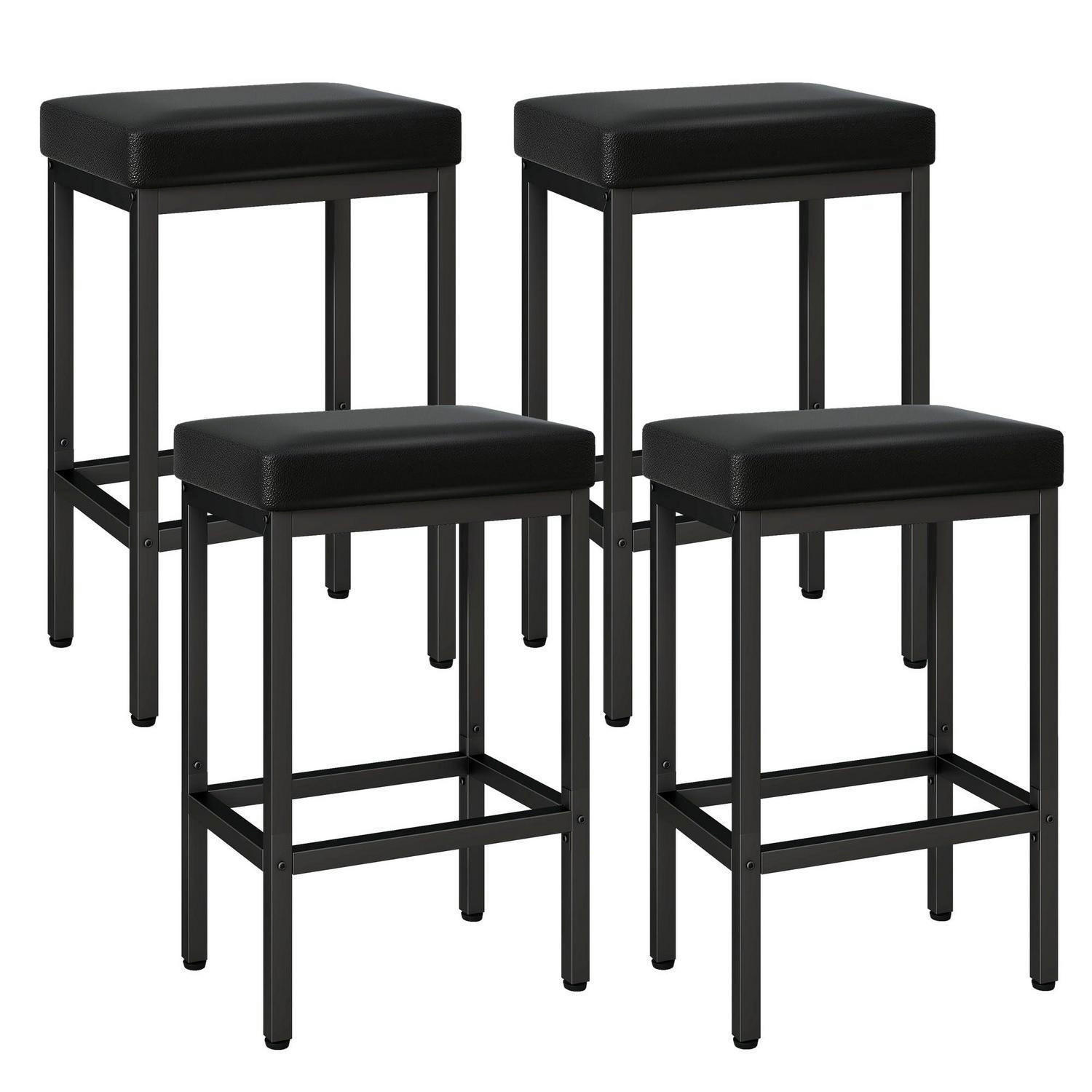 BARHOCKER 4er Set 66 cm Schwarz - Schwarz, Metall (42/66/29cm)