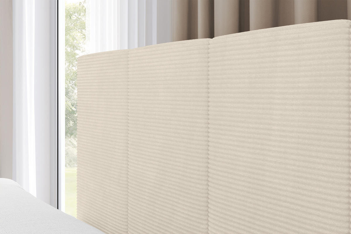 EINZELBETT Jugendbett mit Bettkasten Rechts, ohne Matratze - LOVY 90x200 Beige - Sandfarben, Holzwerkstoff/Textil (90/200cm) - ALTDECOR