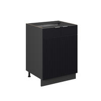 KÜCHENSCHRÄNKE Fame-Line, Schwarz gestreift, 60 cm ohne Arbeitsplatte - Anthrazit/Schwarz, Holzwerkstoff (60/82/51.6cm) - Vicco