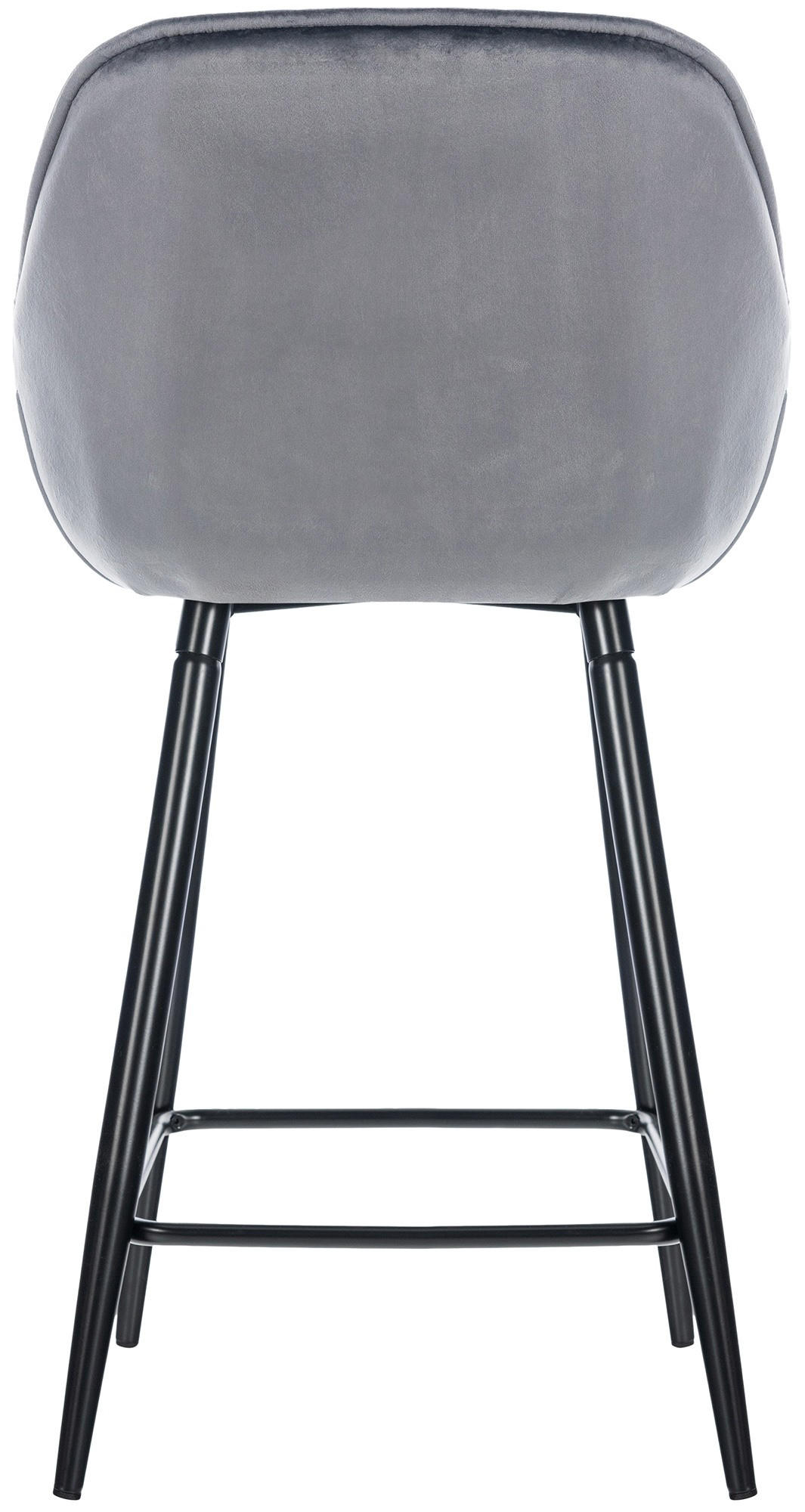 BARHOCKER 2er Set Samt dunkelgrau - Dunkelgrau/Schwarz, Textil/Metall (54/103/57.5cm) - CLP