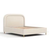 POLSTERBETT Mija Beige 120/200 cm im Chenille-Stoff - Beige/Naturfarben, Holz/Holzwerkstoff (120/200cm) - Maison de Reve