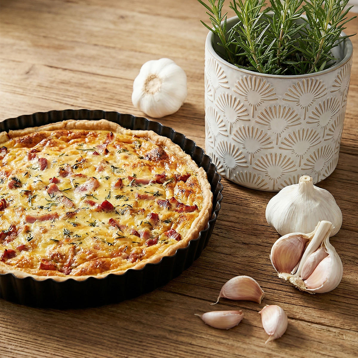 QUICHE-BACKFORM A La Tarte - Schwarz, Metall (24/24/3cm) - Butlers