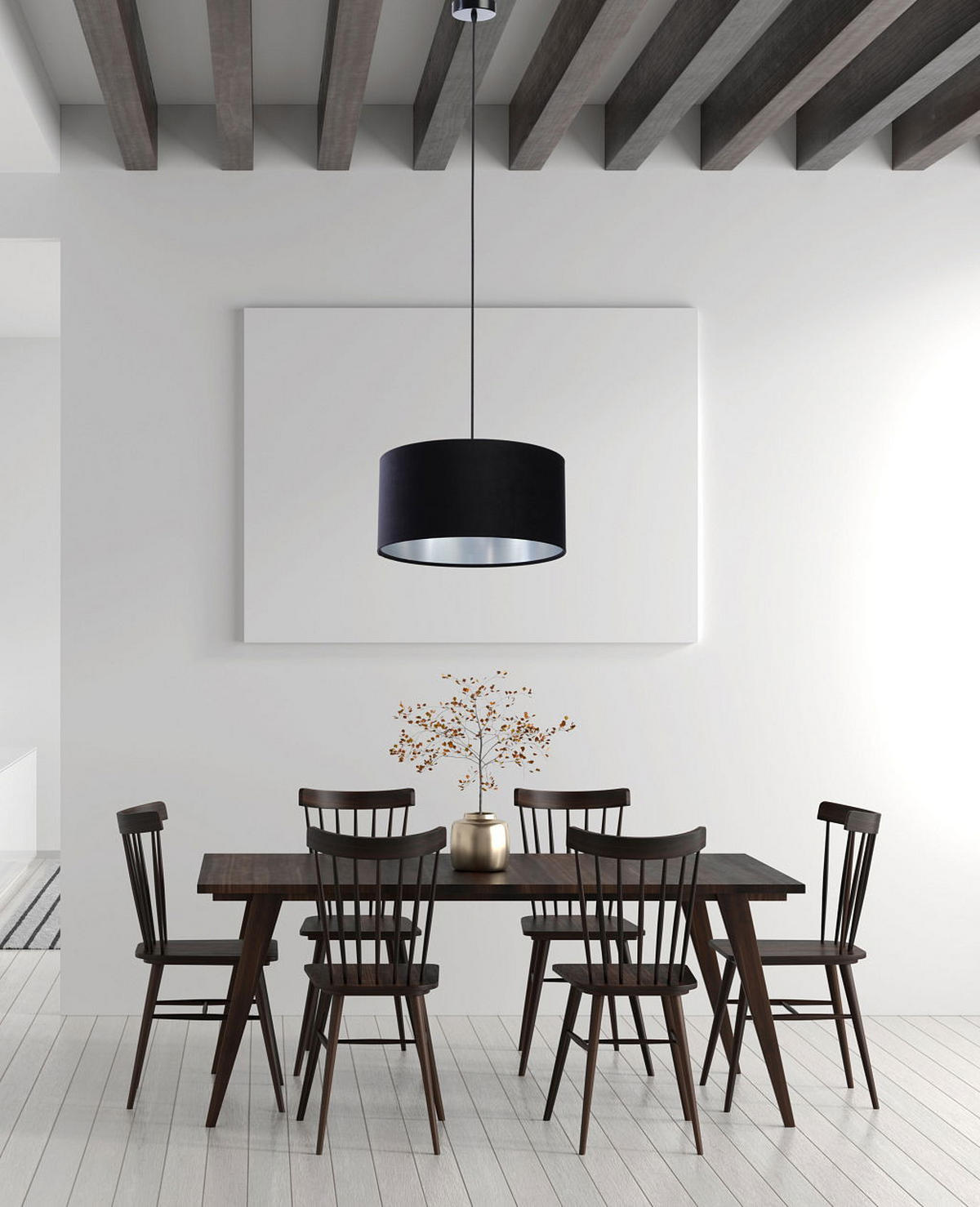 HÄNGELEUCHTE Schwarz 60/30 cm - Silberfarben/Schwarz, Kunststoff (60/1.1/30cm) - ONZENO