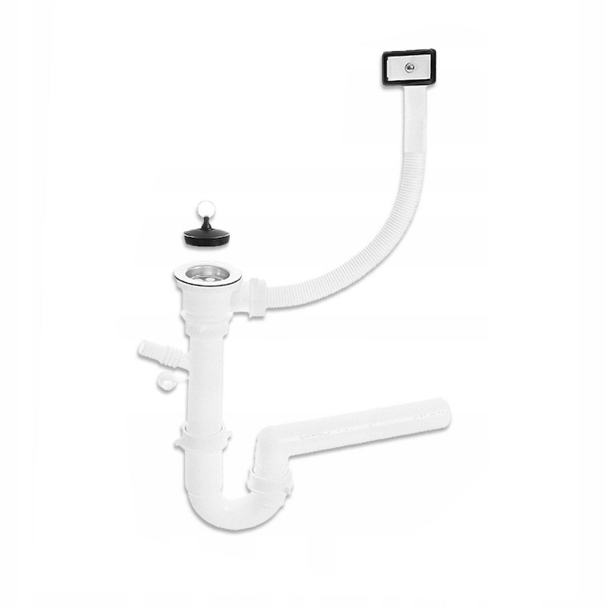 SPÜLUNTERSCHRANK 80cm mit Spüle + Armatur + Siphon weiß - Weiß, Holzwerkstoff (80/81/46cm) - Stamar