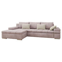 ECKSOFA Bangkok Premium, Seite: Links - Silberfarben/Rosa, Holz/Textil (310/175cm) - MIRJAN24
