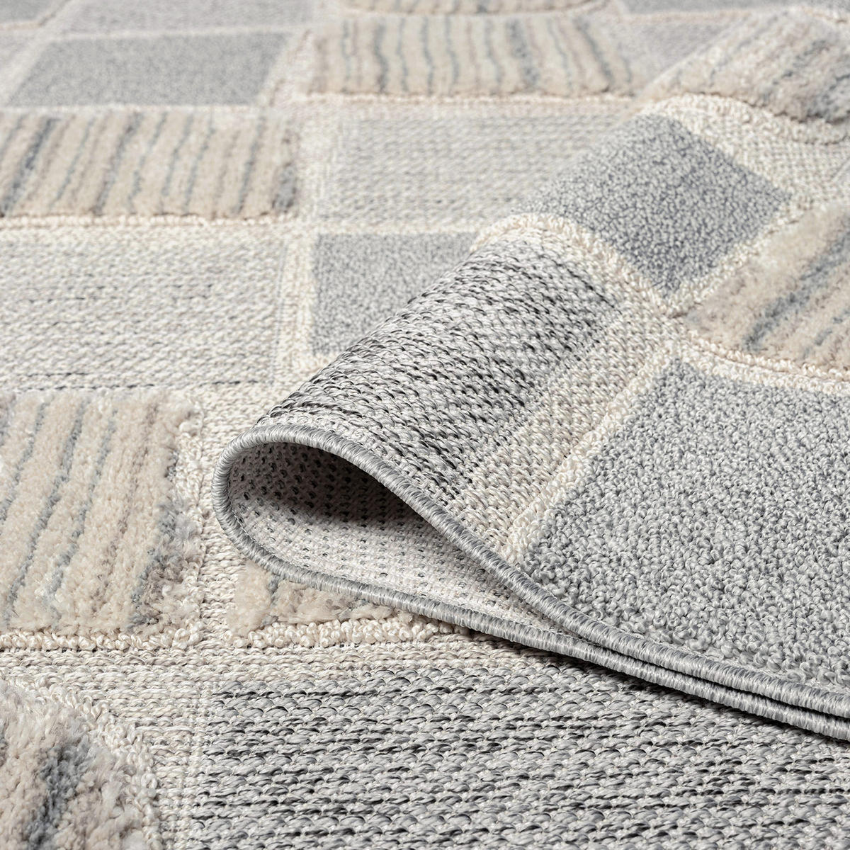 KURZFLOR-TEPPICH Valencia 950 Creme 200x290 cm - Blau/Creme, Textil (200/290cm) - carpet city