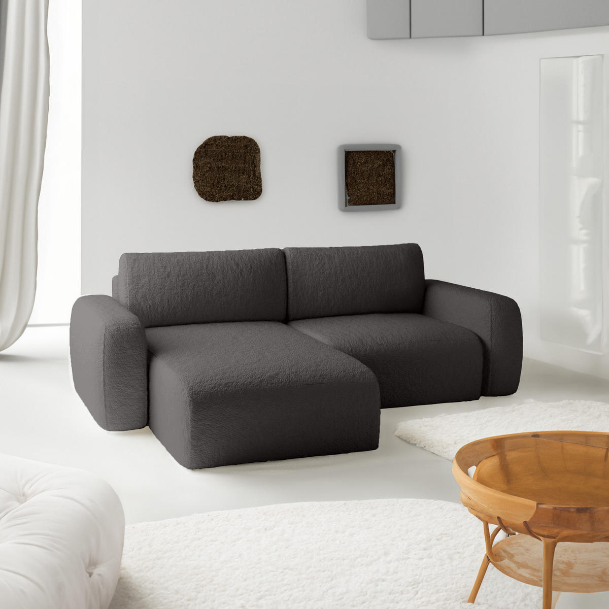 ECKSOFA Varde mini Universelle Graphite (Anthology 18) - Anthrazit, Textil (148/257cm) - Fedve