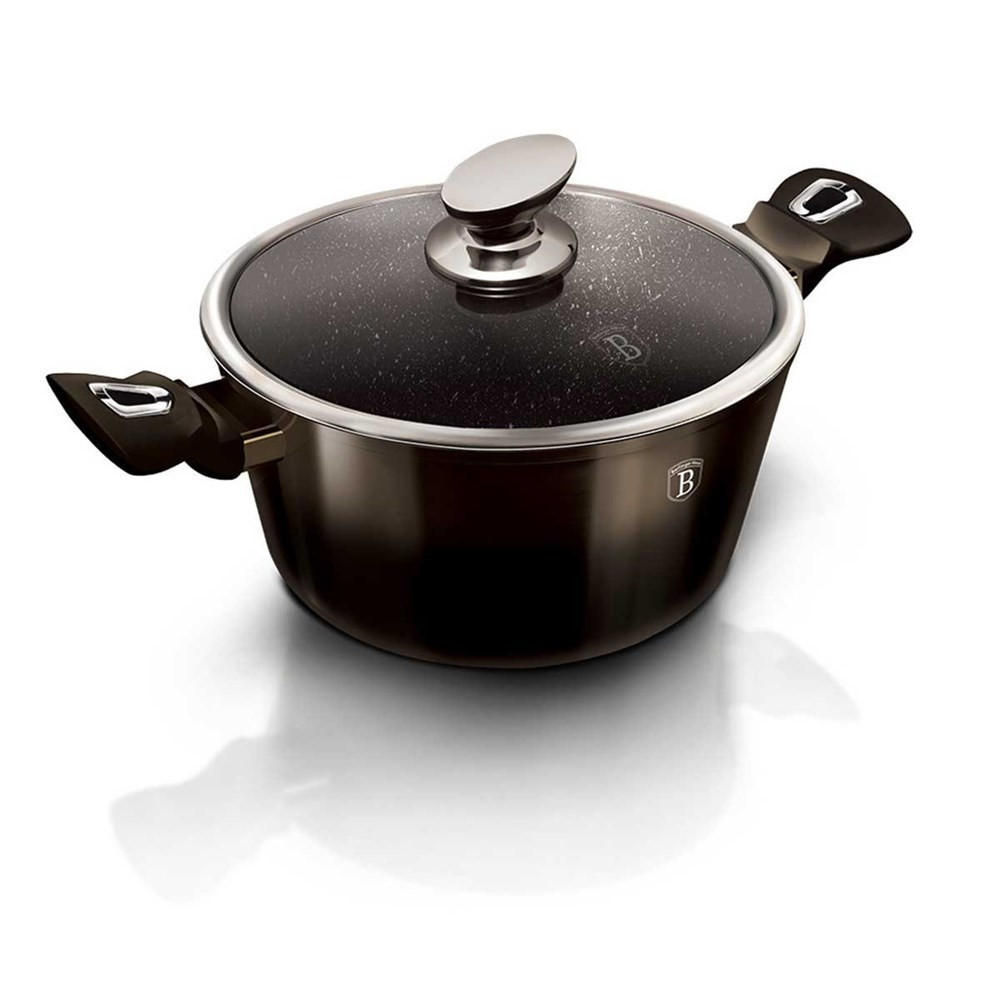 TOPF Schwarz 28/28/12.4 cm BH6606 - Schwarz, Metall (28cm) - Berlinger Haus