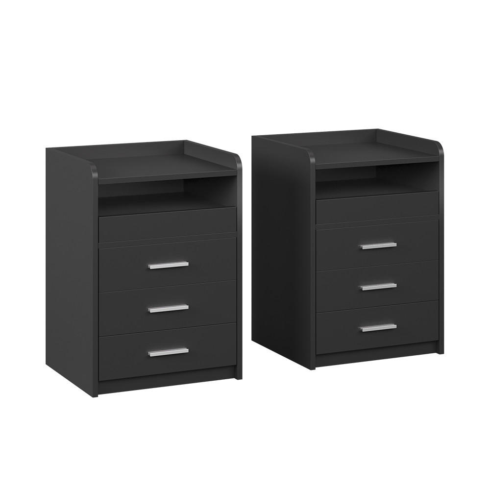 NACHTTISCH Edis Anthrazit 2er Set - Anthrazit, Holzwerkstoff (45/64/40cm) - Vicco