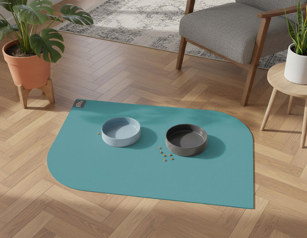 NAPFUNTERLAGE, Öko-Tex, Blattform Petrol 60 x 90 cm - Petrol, Textil (90/60cm) - SANOZOO