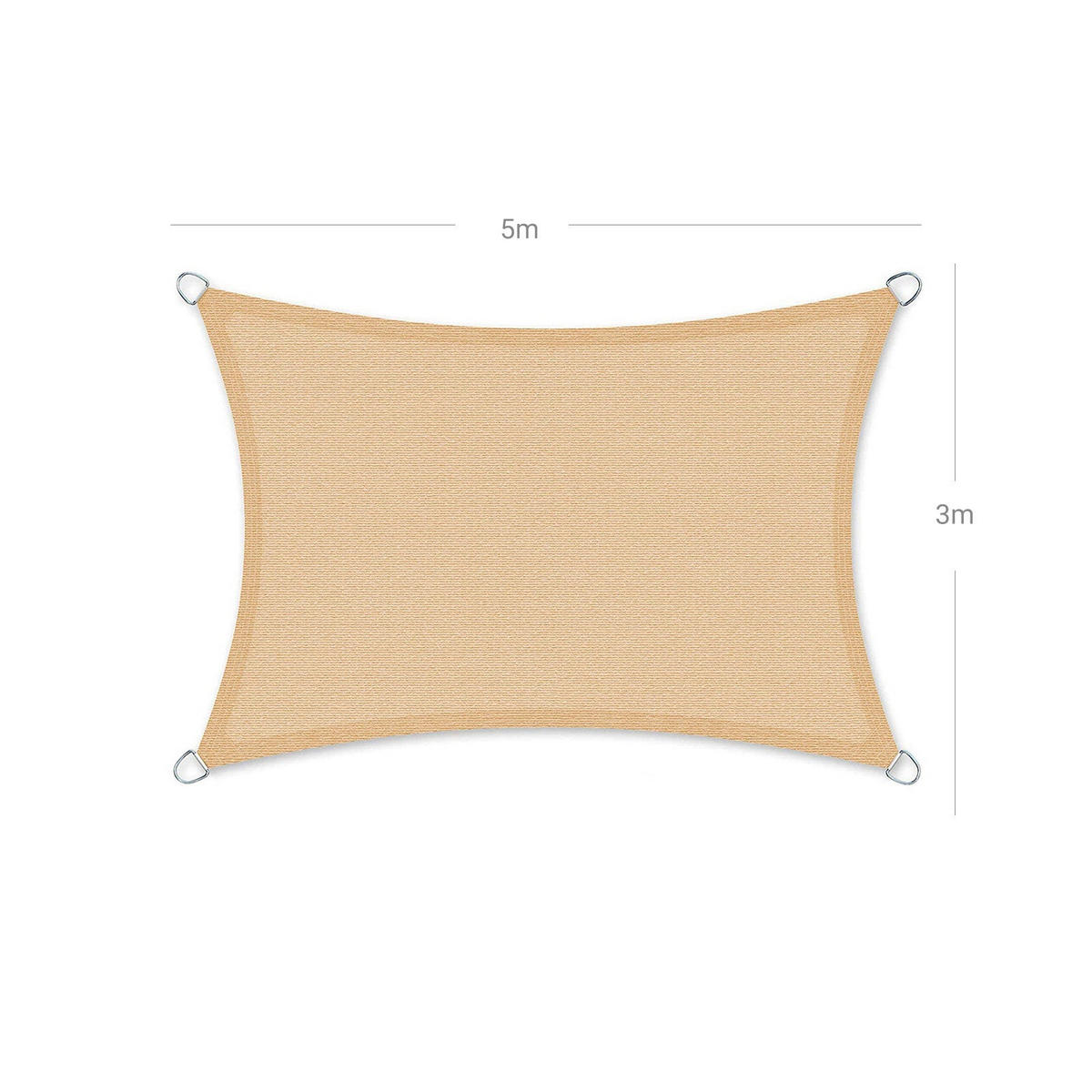 SONNENSEGEL 3 X 5 M - Gelb, Textil (300/500cm) - Hansiro
