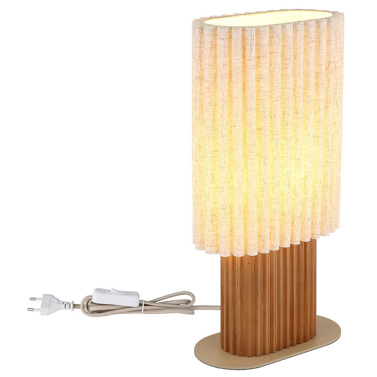 LED TISCHLEUCHTE JANNIE, Holz, Braun, E27, Schalter - Braun, Holz (23/12/45.3cm) - Globo Lighting