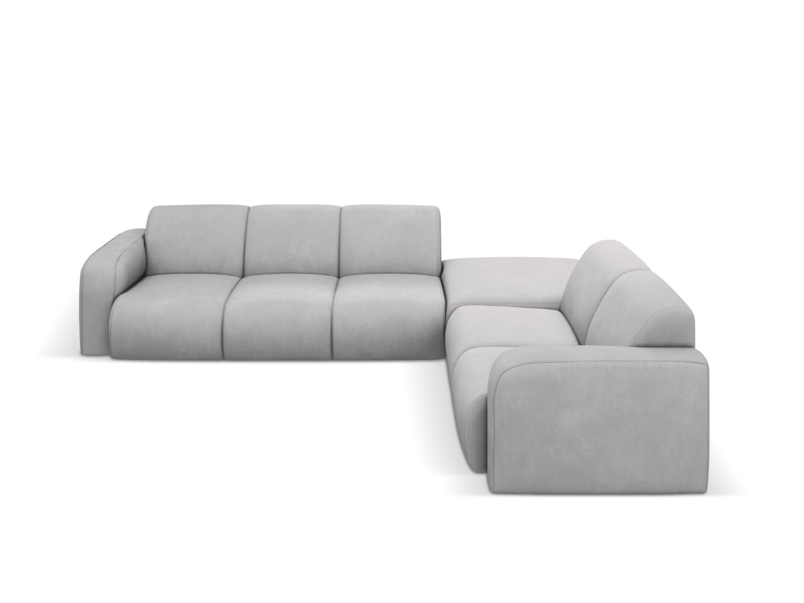 ECKSOFA rechts Molino aus strukturiertem Stoff hellgrau 6 Sitzplätze - Hellgrau, Textil (250/315cm) - Micadoni