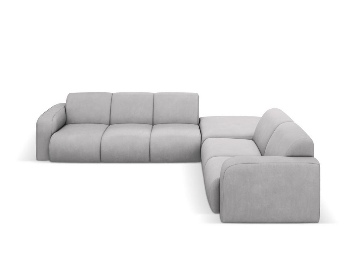 ECKSOFA rechts Molino aus strukturiertem Stoff hellgrau 6 Sitzplätze - Hellgrau, Textil (250/315cm) - Micadoni