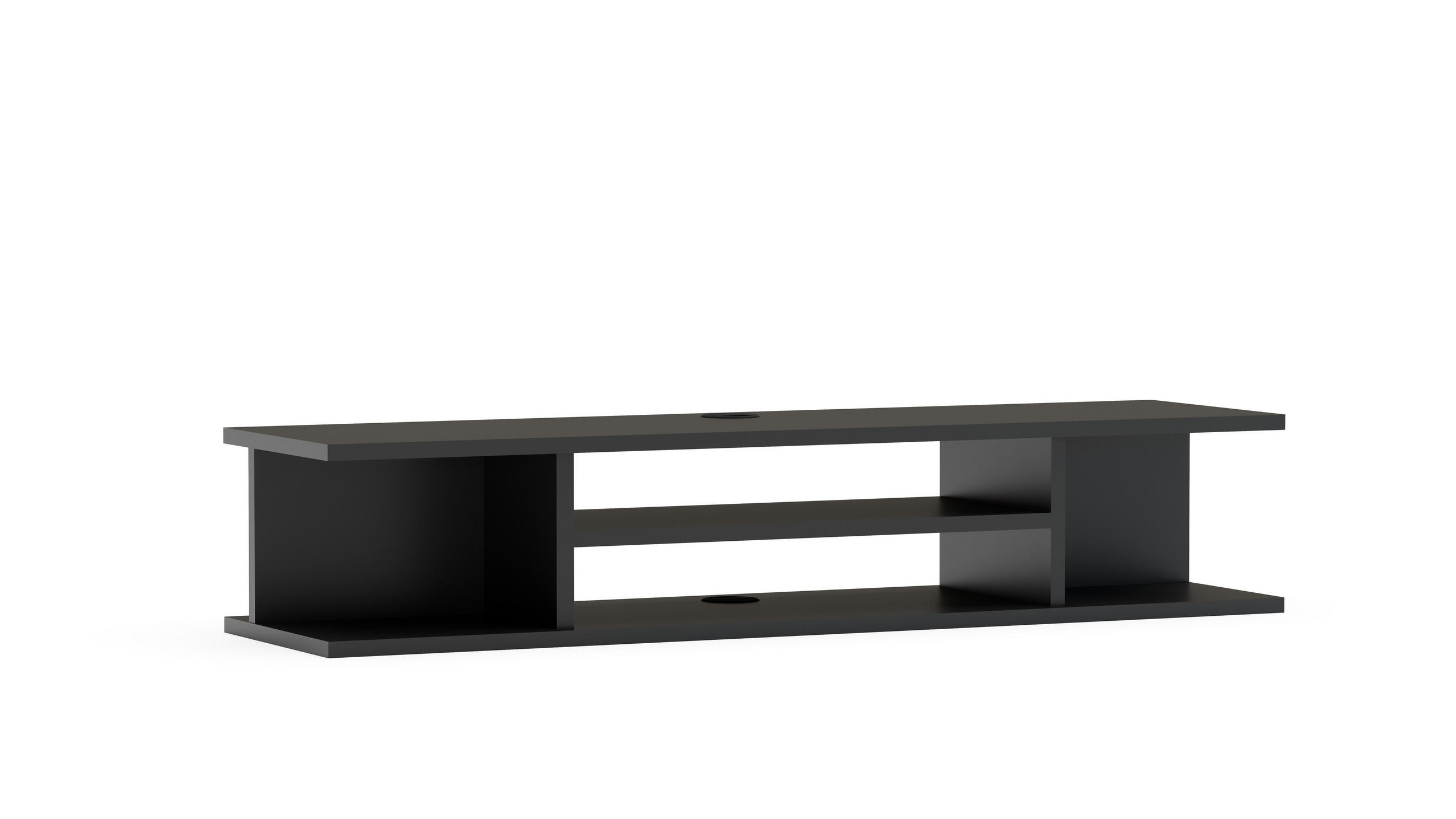 TV-ELEMENT Pivot Schwarz - Schwarz, Holzwerkstoff (29.5/23.2/120cm) - Decorotika