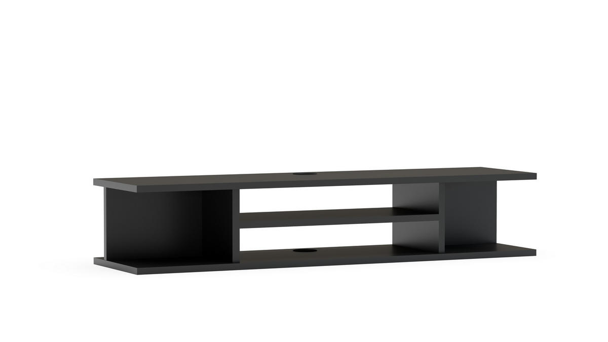 TV-ELEMENT Pivot Schwarz - Schwarz, Holzwerkstoff (29.5/23.2/120cm) - Decorotika