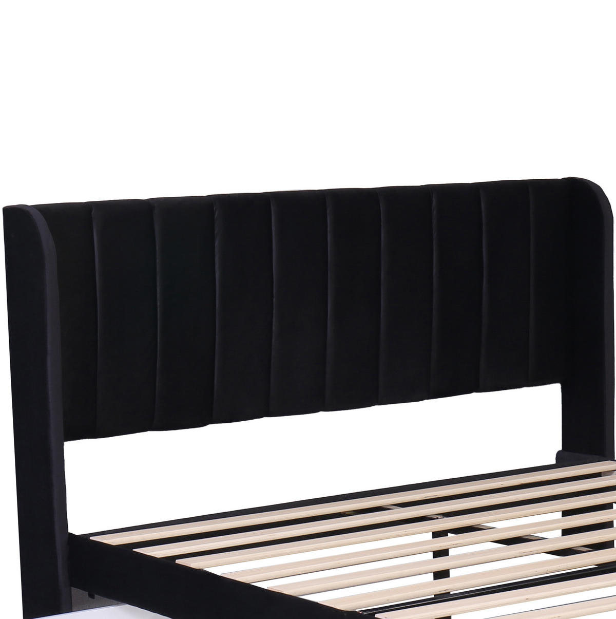 BETT mit 2 Schubladen und Lattenrost 160x200 cm Samt Schwarz - Schwarz, Holzwerkstoff (160/200cm) - Beauniv