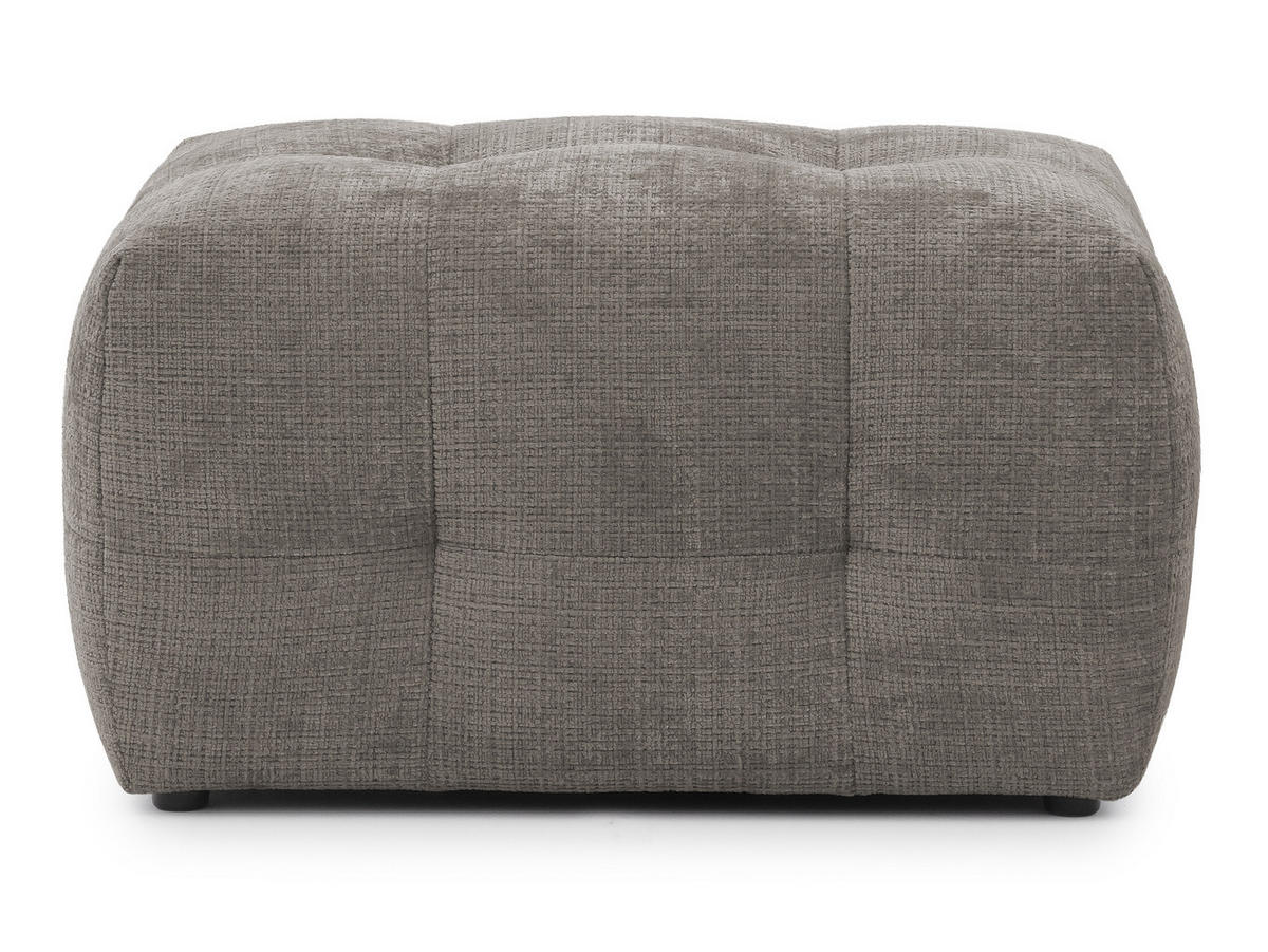 POLSTERHOCKER Kozy im Bumpy-Design aus weichem Taupe Chenille-Stoff - Taupe/Schwarz, Holz/Textil (87/46/68cm) - S-Style Möbel