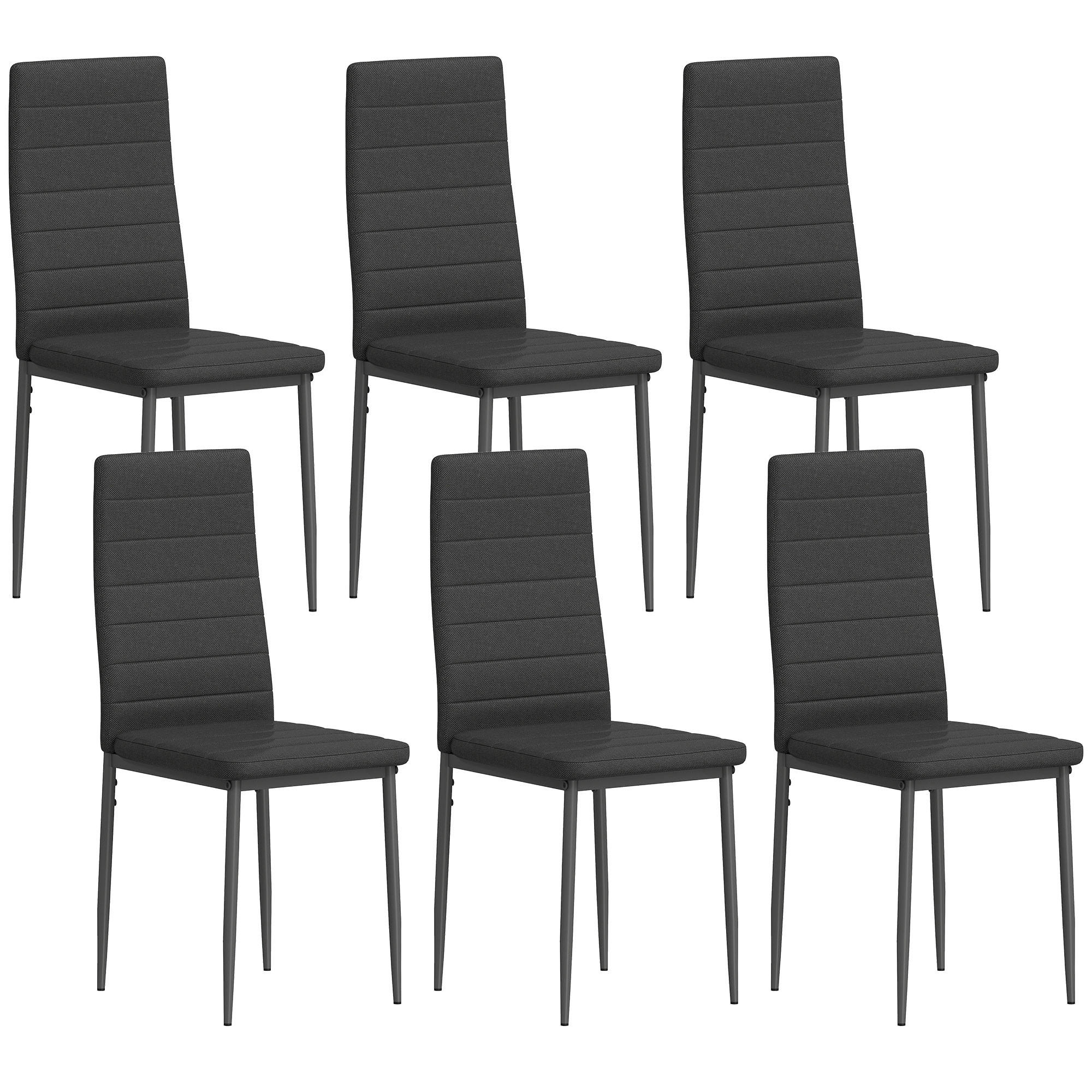 STÜHLE Schwarz 6 Stück - Schwarz, Textil (41/97/50cm) - GiPP