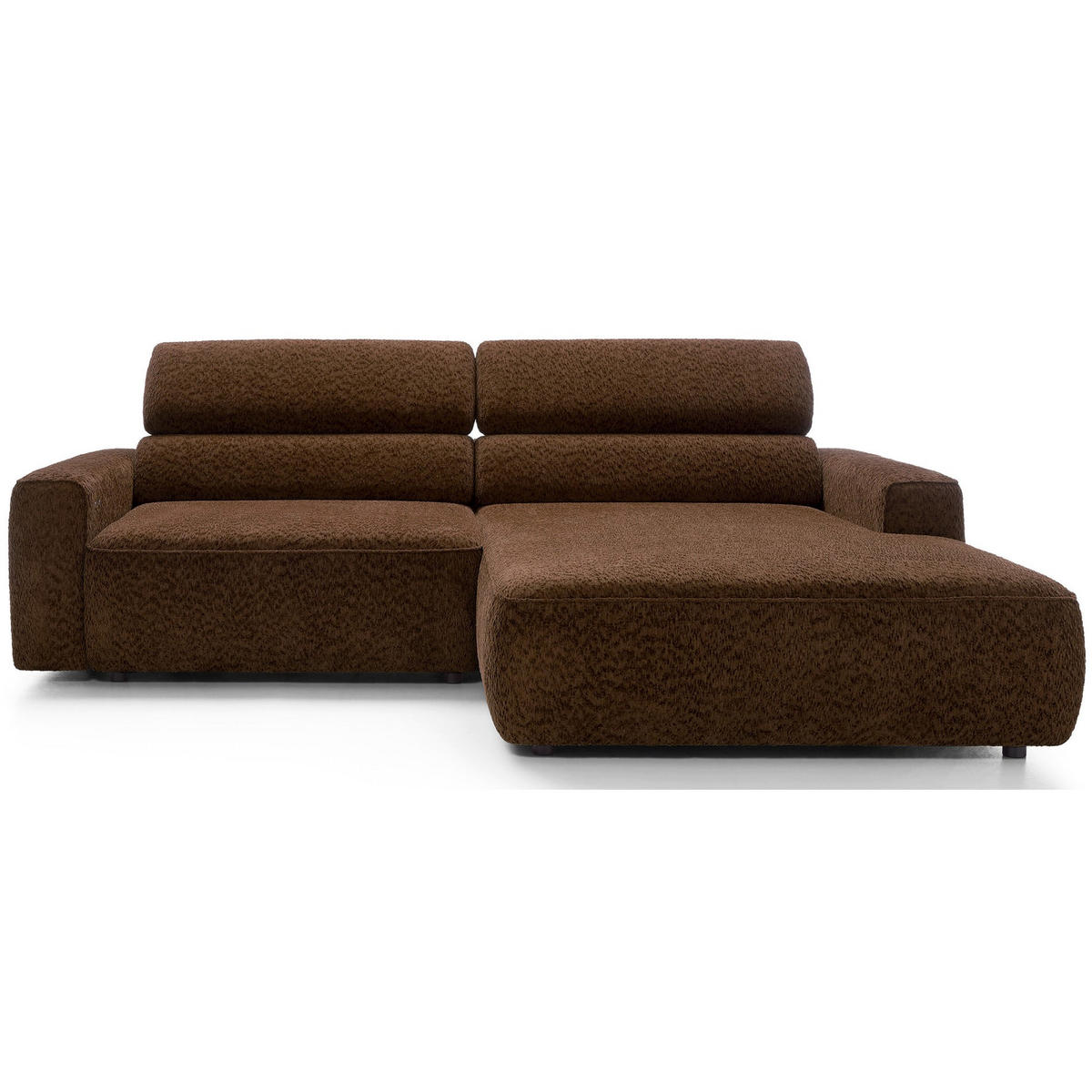 ECKSOFA Fando Braun Chenille - Schwarz/Braun, Kunststoff/Textil (182/252cm) - Selsey