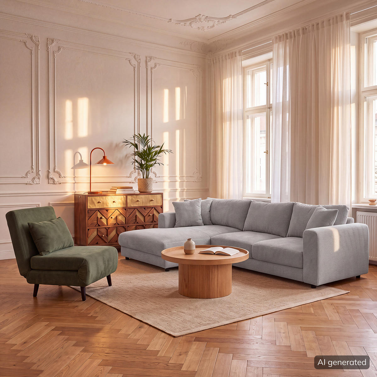 ECKSOFA mit Longchair - Schwarz/Grau, Holz/Kunststoff (286/183cm) - home24
