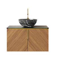 WASCHTISCH Braun-Eiche 76/50/55 cm - Schwarz, Holz (76/55.1/50cm) - PANGIVO
